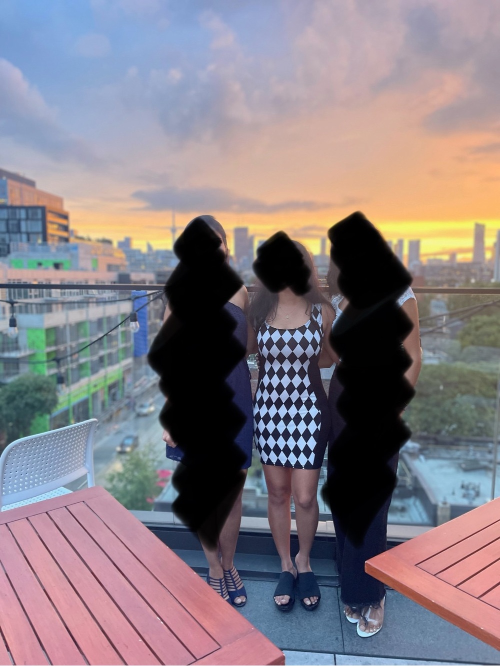 Love Culture Black and White Harlequin Mini Dress